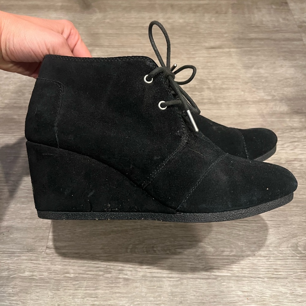 Toms Black Suede Ankle Boots